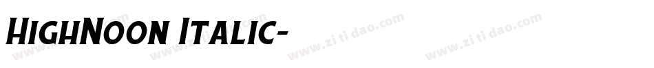 HighNoon Italic字体转换